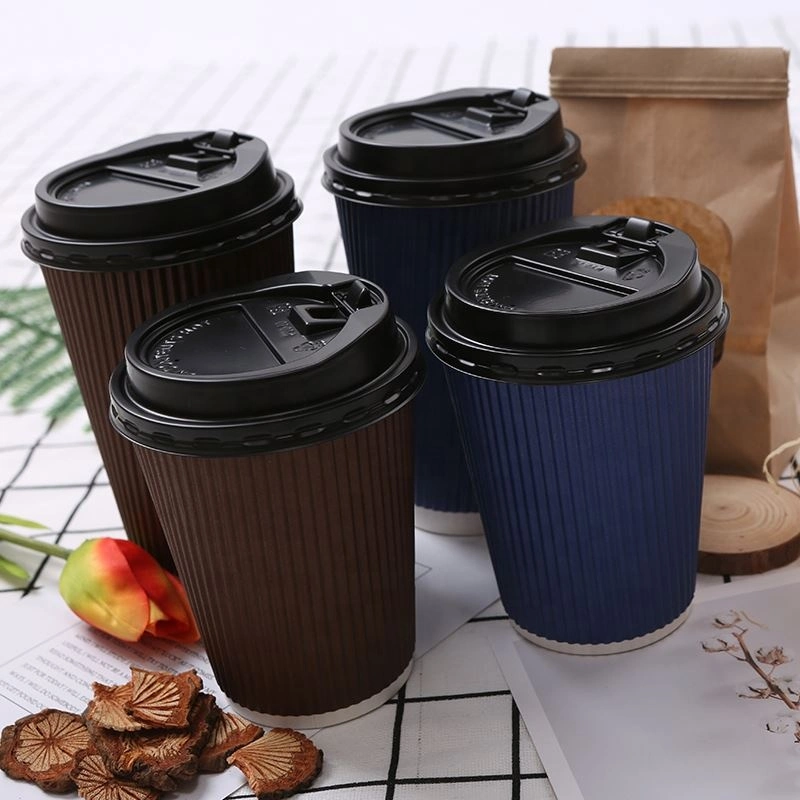 Compostable PLA Paper Coffee Cup Wholesale Promotional Prices Disposable Beverage Cups Take Away Disposable Custom Printed Coffee Double Wall