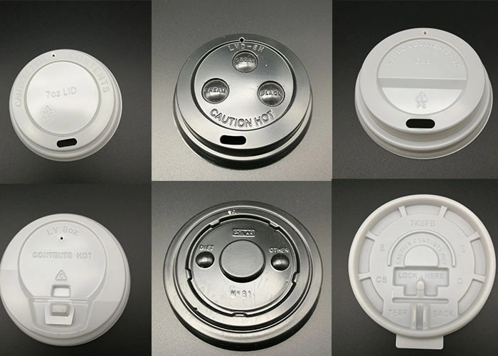 Flat Plastic PS Lid for Cups with Tear Tab PS Lids