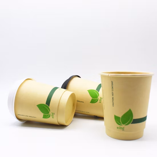 Insulated Compostable Biodegradable 16 Oz Personalized Print Paper Cup Hot