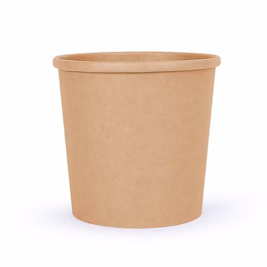 Disposable Eco-Friendly Soup Bucket Kraft Paper Brown Paper Bucket Hot Soup Bucket