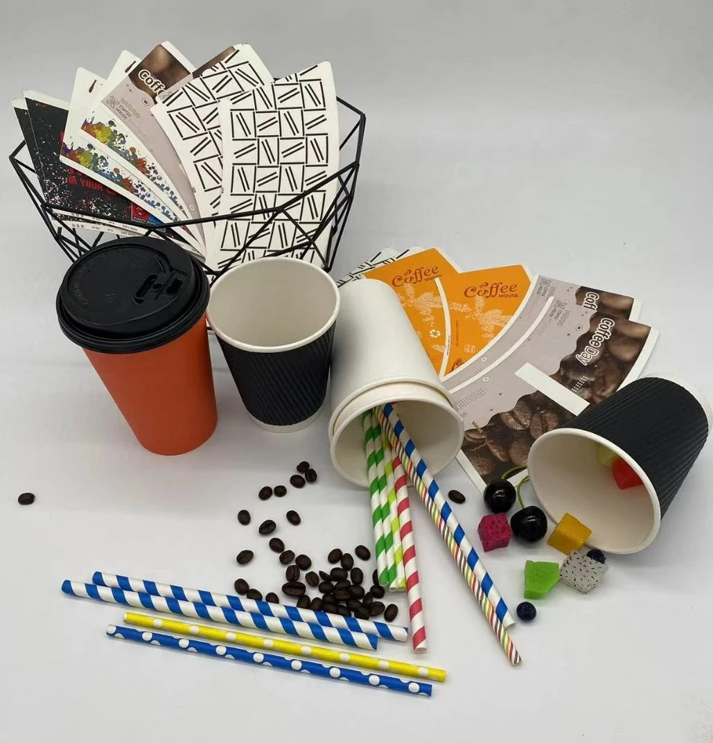 Paper Cup Coffee 4 Oz Wax Paper Cup Paper Cup Seal Single or Double Ripple Wall Hot Coffee Paper Cups with Logo Compostable Biodegradable Packaging Eco Friendly