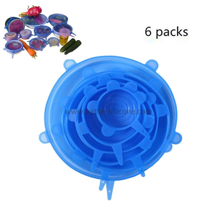 Universal Silicone Circle Food Safe Fresh Stretch Cover Lids for Bowls/Pots/Cups/Pans