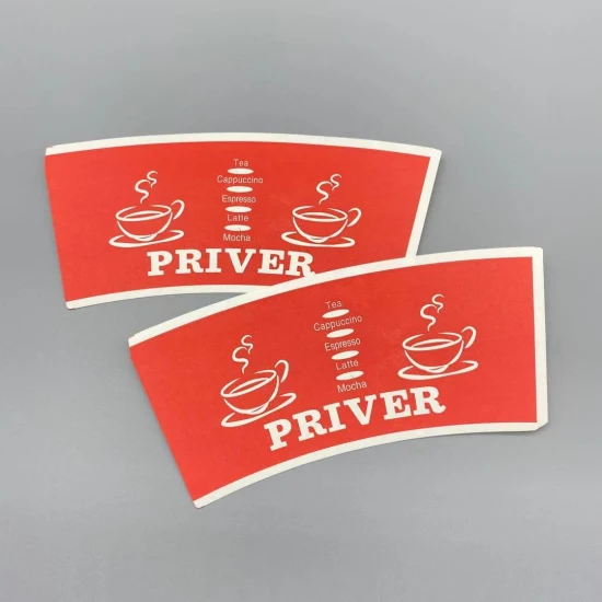 Ventiladores de copo de papel revestido PE com impressão de logotipo personalizado mais baratos
