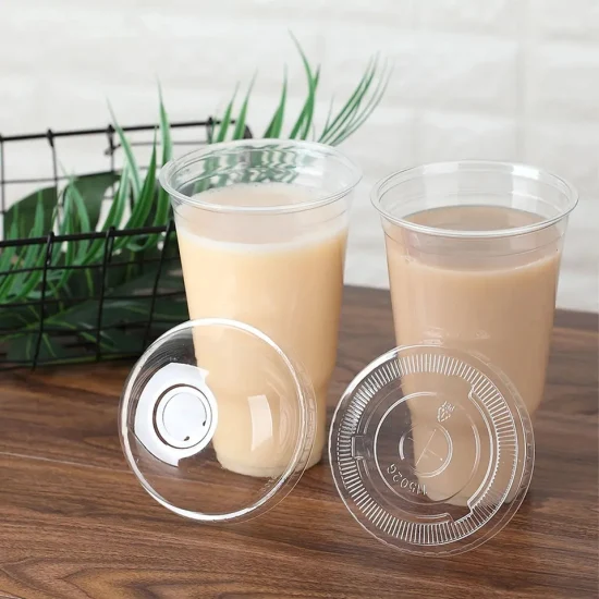 Ecologicamente correto 100% biodegradável compostável PLA Amido de milho transparente Descartável Smoothie de café Copos para beber frio Atacado