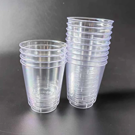 Copos de plástico para chá com leite aprovados pela CE/FDA, descartáveis ​​personalizados 200ml PP, copo de plástico transparente transparente, café quente/copo para beber frio