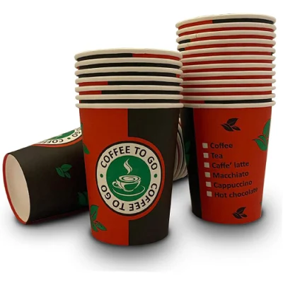 Copos de papel de parede dupla impressos personalizados compostáveis ​​copos de café