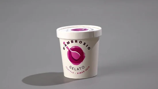 Preço barato copo de papel para sorvete com logotipo estampado tigela de sopa copo de papel para sorvete